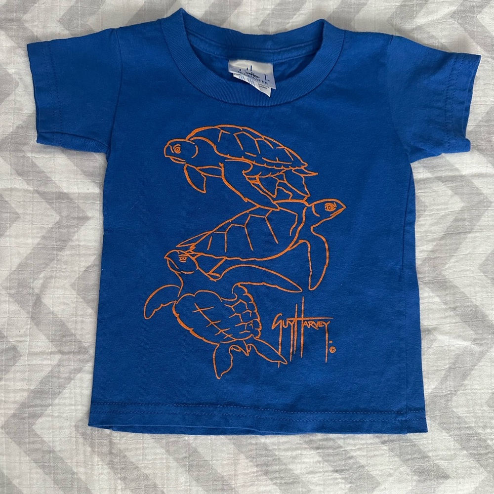 Guy Harvey Bluewater Blue Turtle T Shirt Toddler 2T Retro